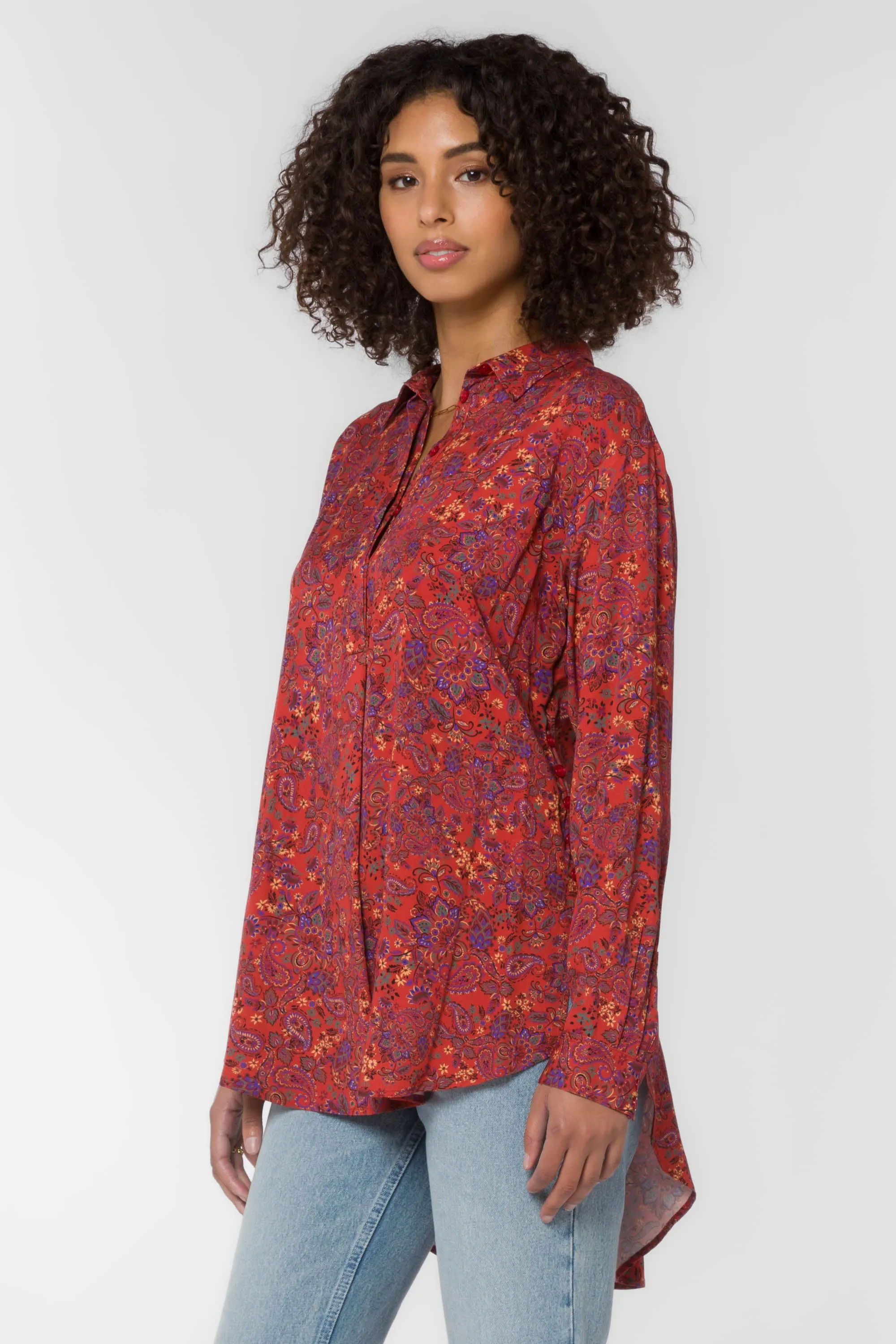 June Rust Paisley Shirt