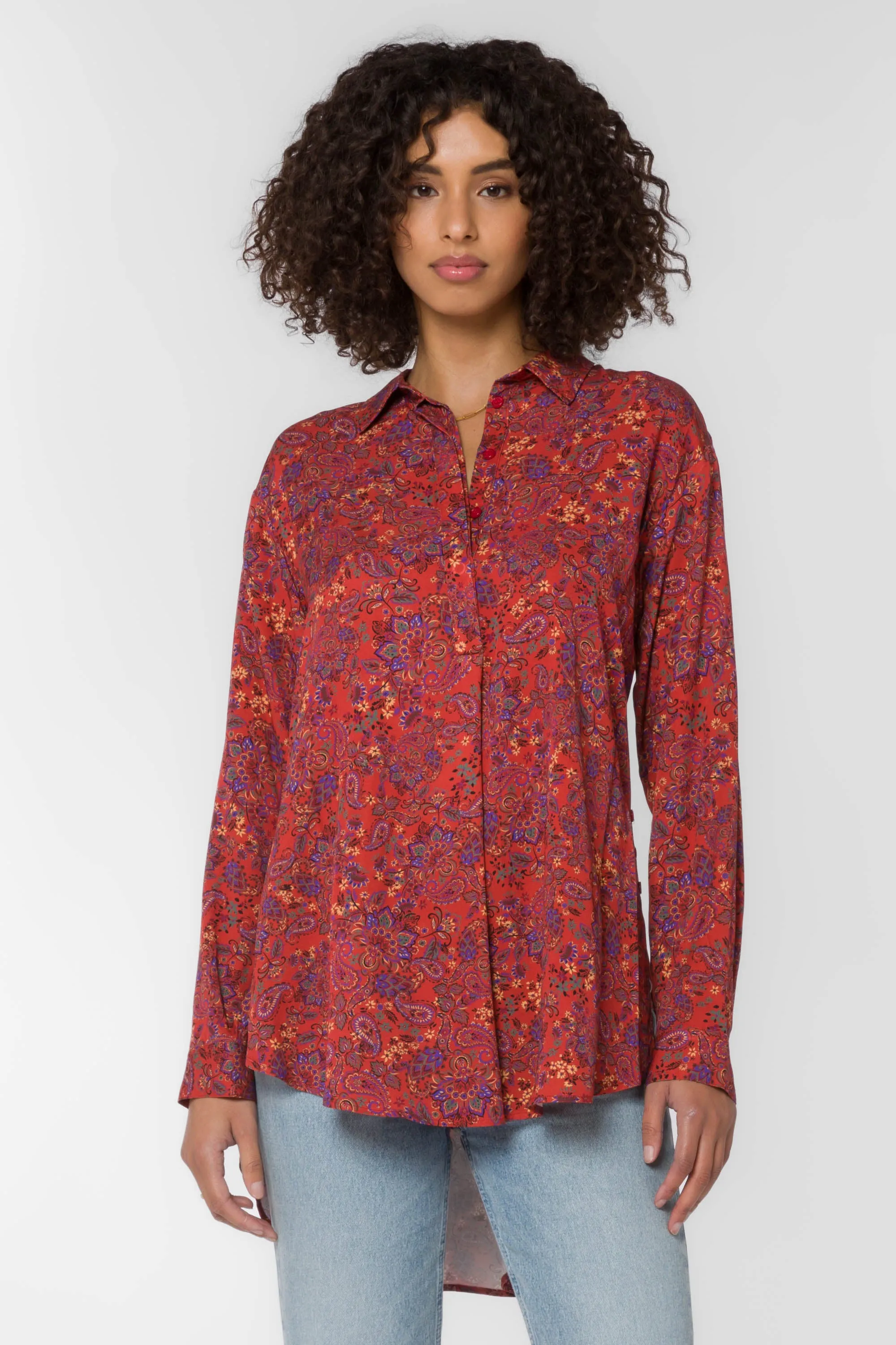 June Rust Paisley Shirt