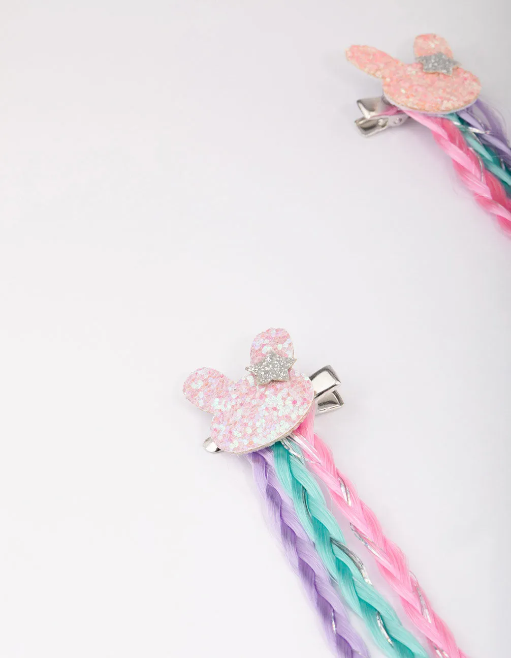 Kids Pastel Braided Bunny Hair Extension Clip