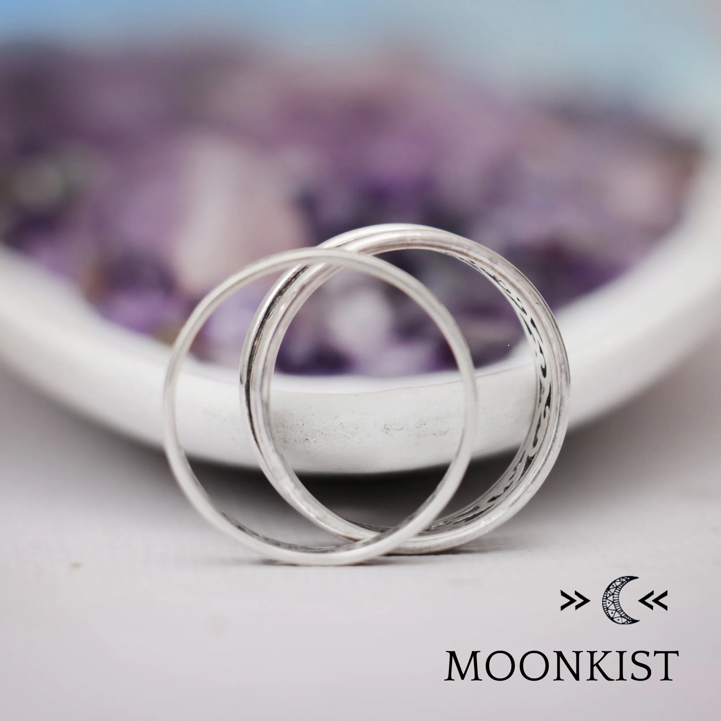 Lace Filigree Wedding Band Set | Moonkist Designs