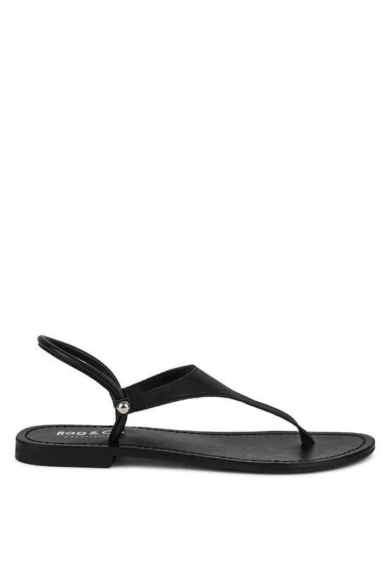 Leather Flat Thong Sandals