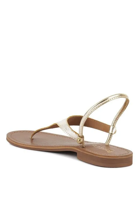 Leather Flat Thong Sandals