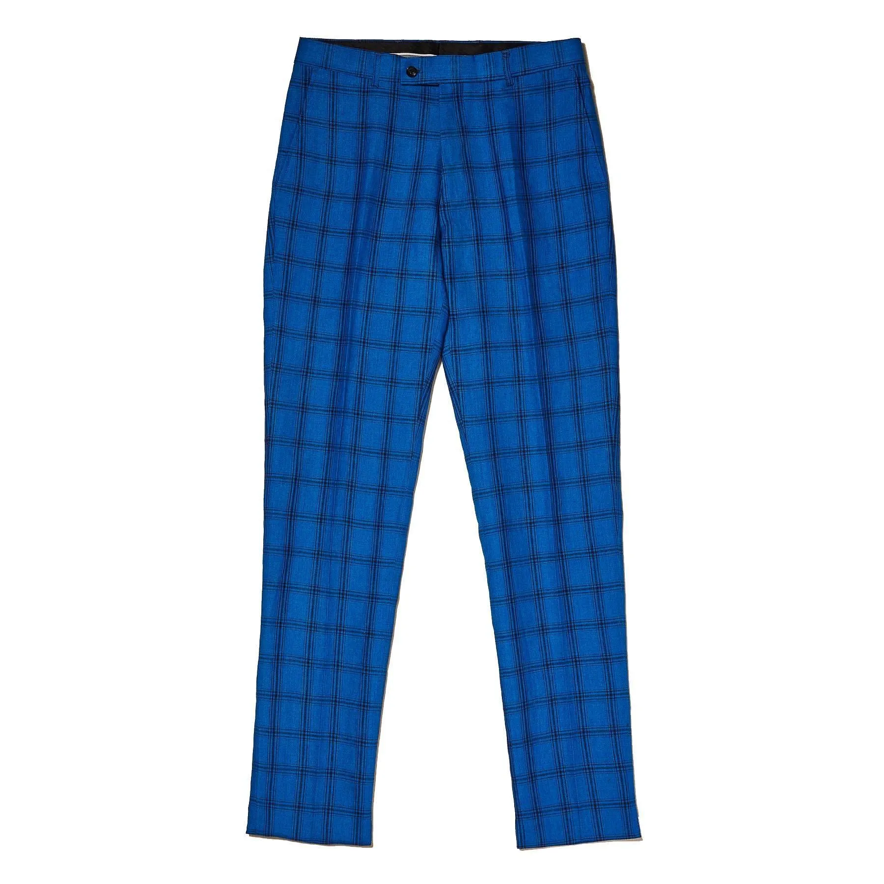 Linen Yarn Dye Royal Blue Check Suit