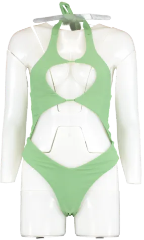 Love Wave Green Cut Out Swimsuit UK S