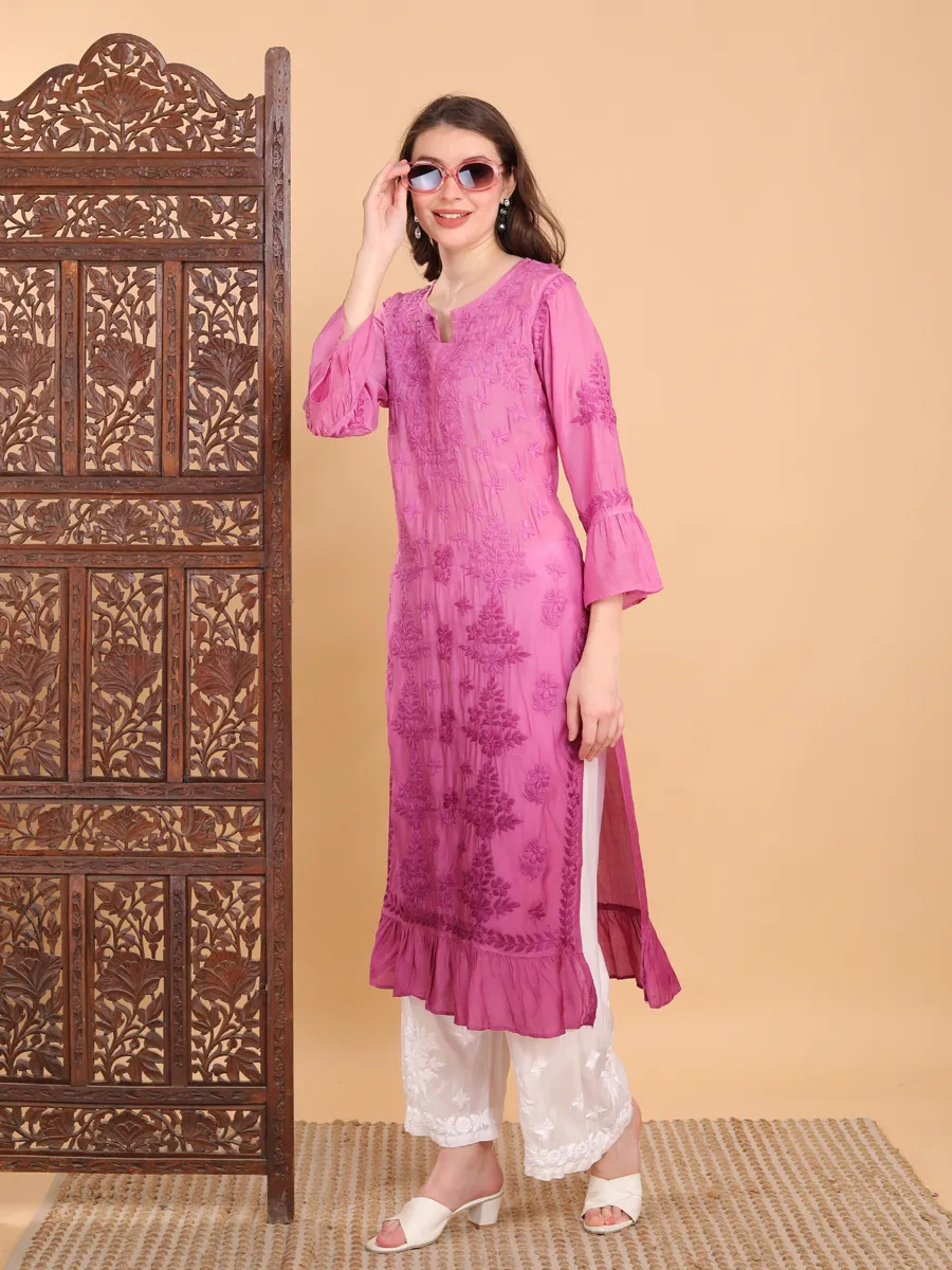 Madhuri Muslin Frill Kurti