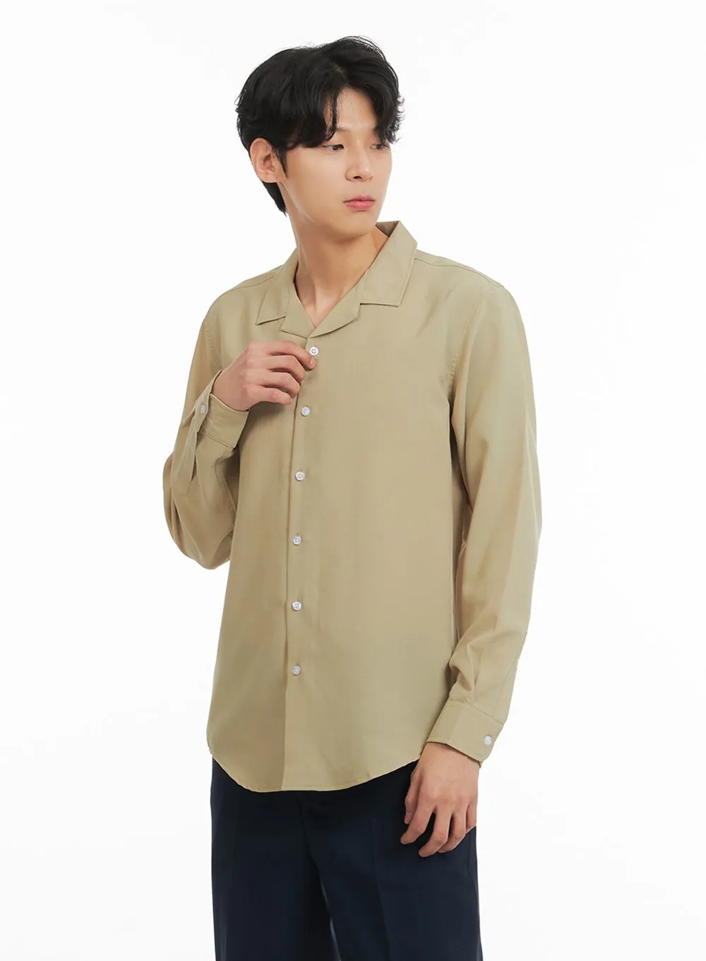 Men's Open Collar Buttoned Shirt IA401