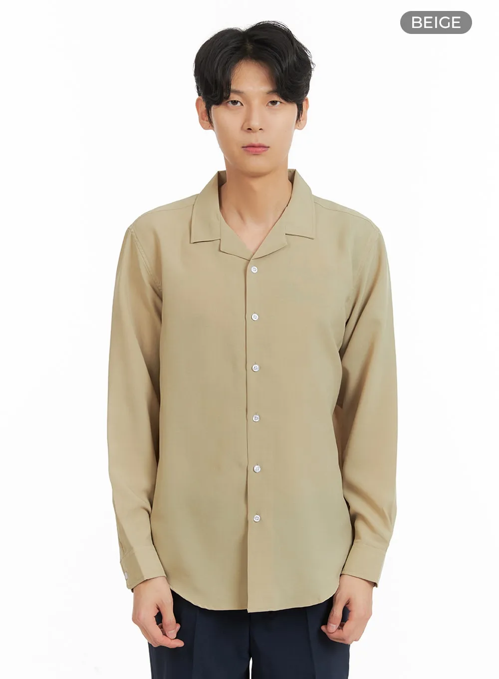 Men's Open Collar Buttoned Shirt IA401