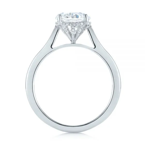 Micro Pave Diamond Side Stone Engagement Ring [Setting Only] - EC087