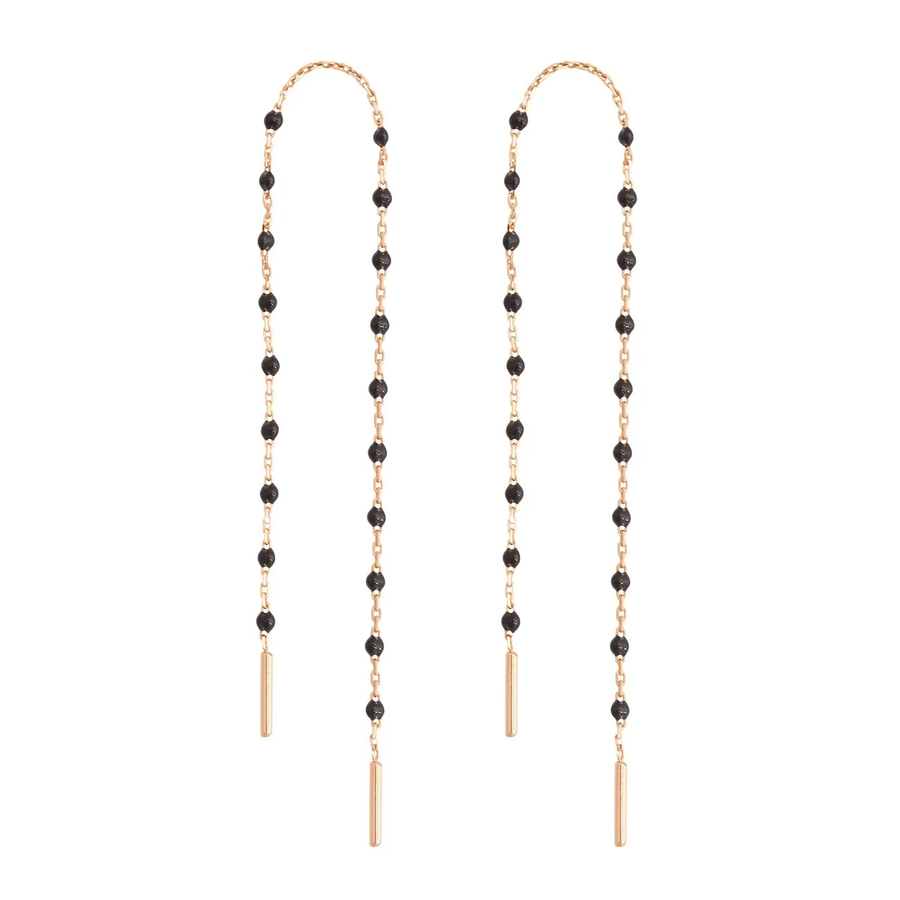 Mini Gigi Black earrings, Rose Gold