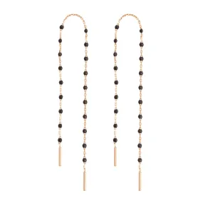 Mini Gigi Black earrings, Rose Gold