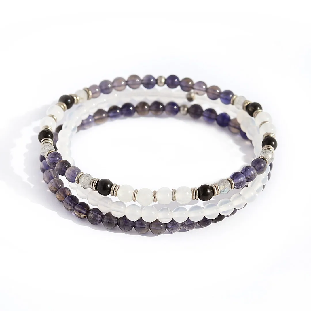 Miracles Selenite and Shungite Delicate Bracelet Set