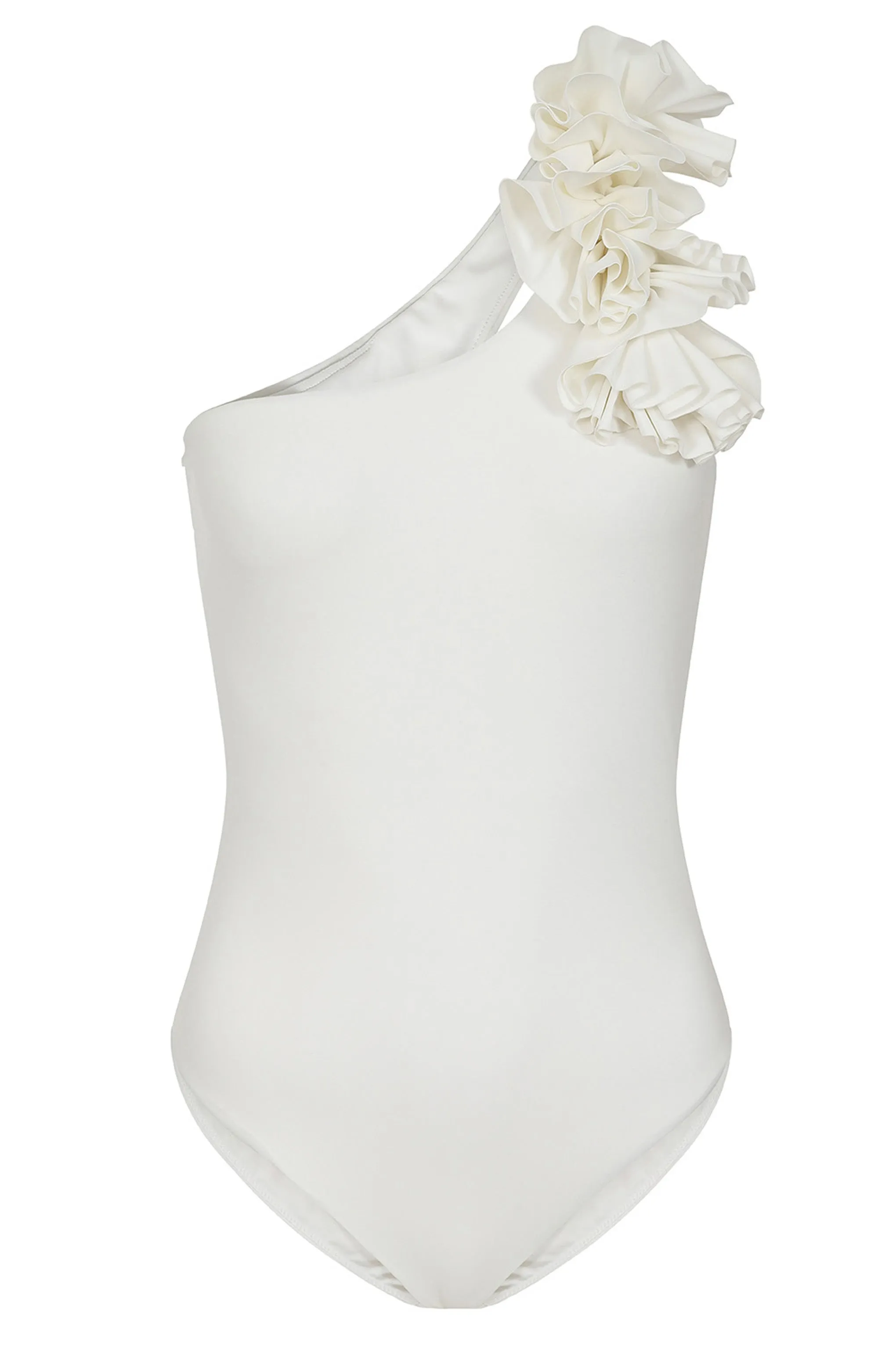 Octavias | White One-Shoulder Floral Swimsuit