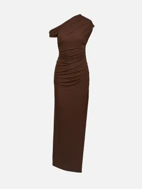 One Shoulder Ruched Maxi Dress