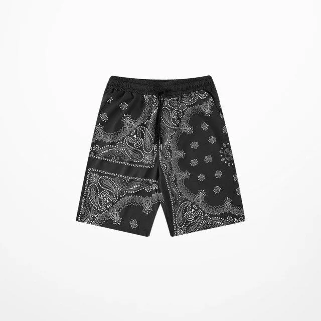 PAISLEY PRINT SHORTS - BLACK