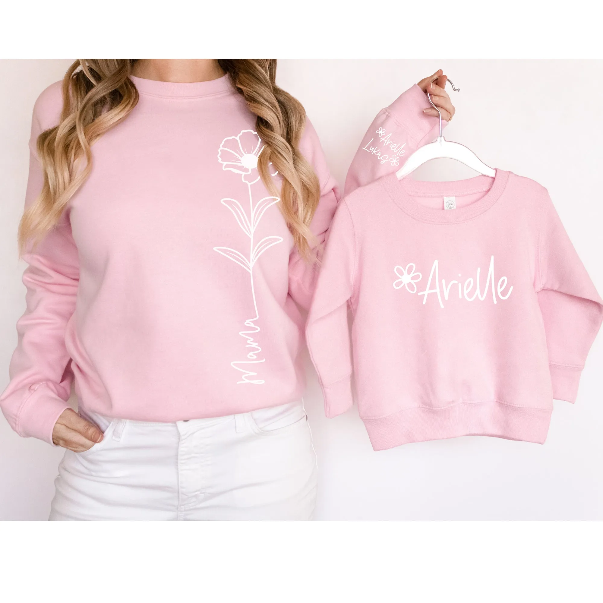 Personalized Wildflower Name - Crewneck Sweatshirt (KIDS)