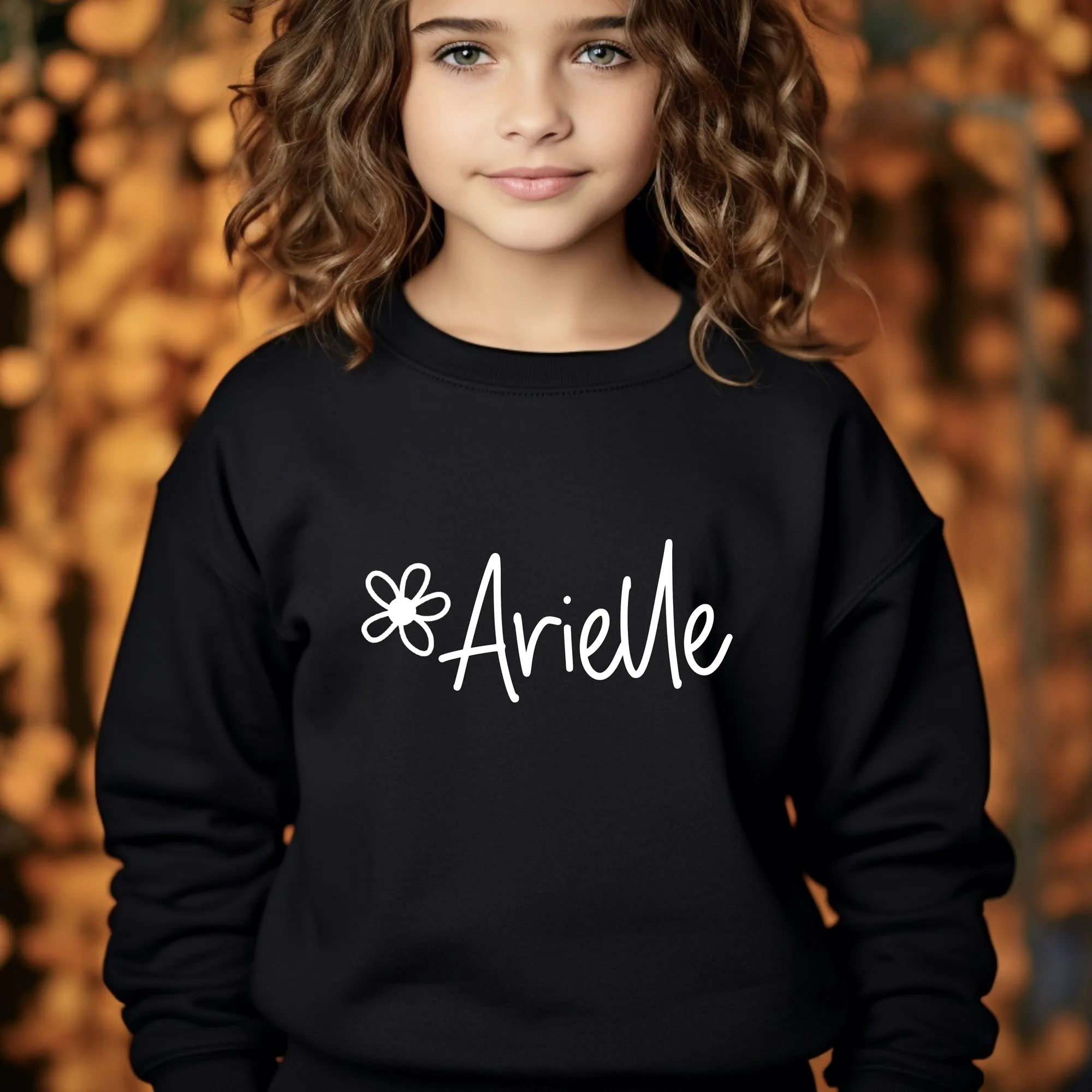 Personalized Wildflower Name - Crewneck Sweatshirt (KIDS)