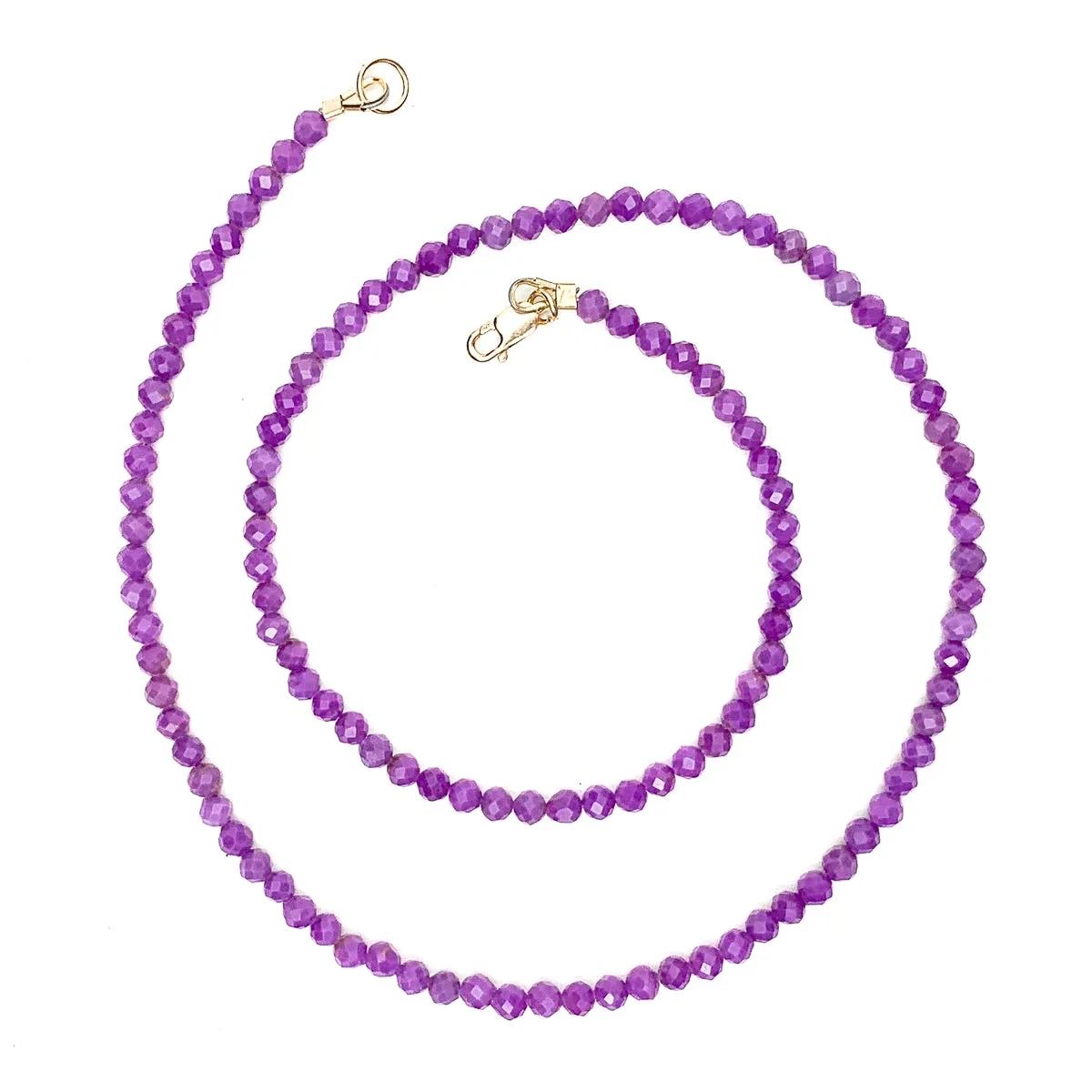 Phosphosiderite Faceted 4mm Necklace With Gold-Filled Lobster Clasp