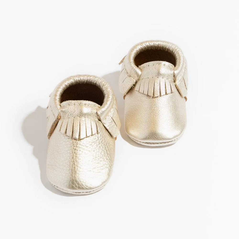 Platinum Moccasin Baby Shoe