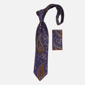 Product Title: Steven Land Silk Big Knot Tie BW2409 Royal - Elegance in Every Detail - 100% Silk, Handmade, with Matching Pocket Square