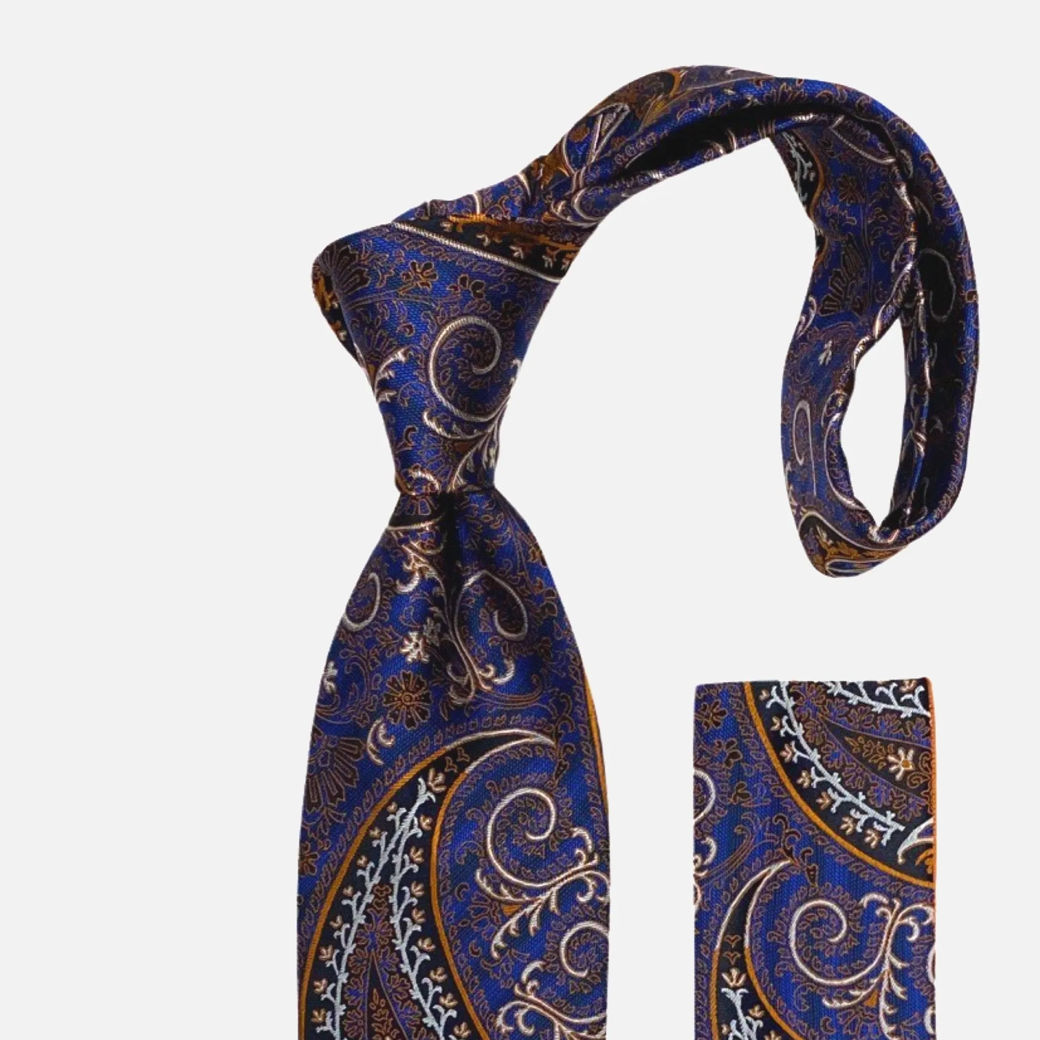 Product Title: Steven Land Silk Big Knot Tie BW2409 Royal - Elegance in Every Detail - 100% Silk, Handmade, with Matching Pocket Square