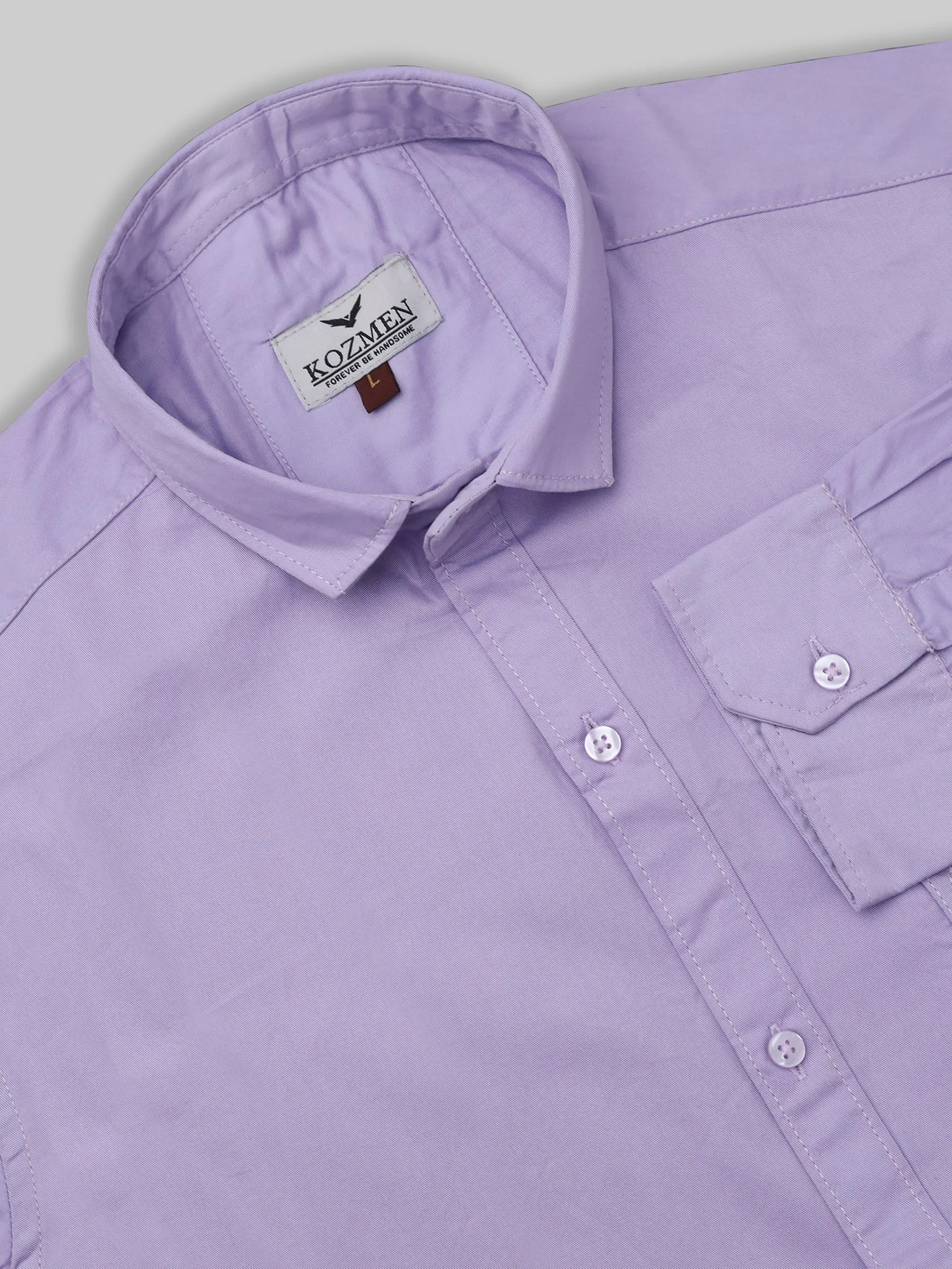 Purple Color Affordable Solid Cotton Shirt