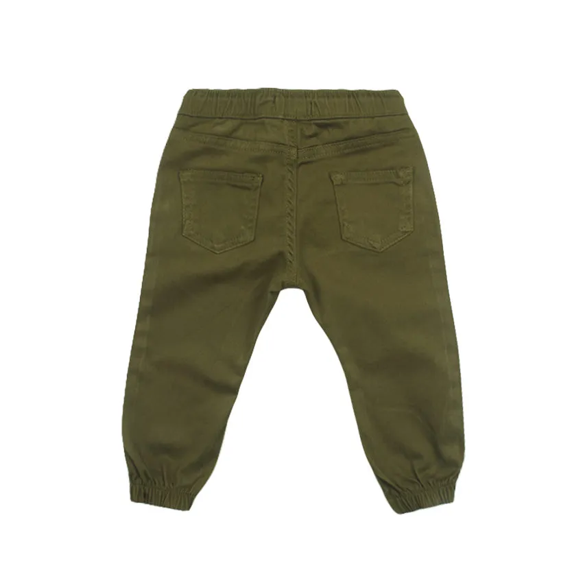 REDTAG Boy's Green Casual Trousers