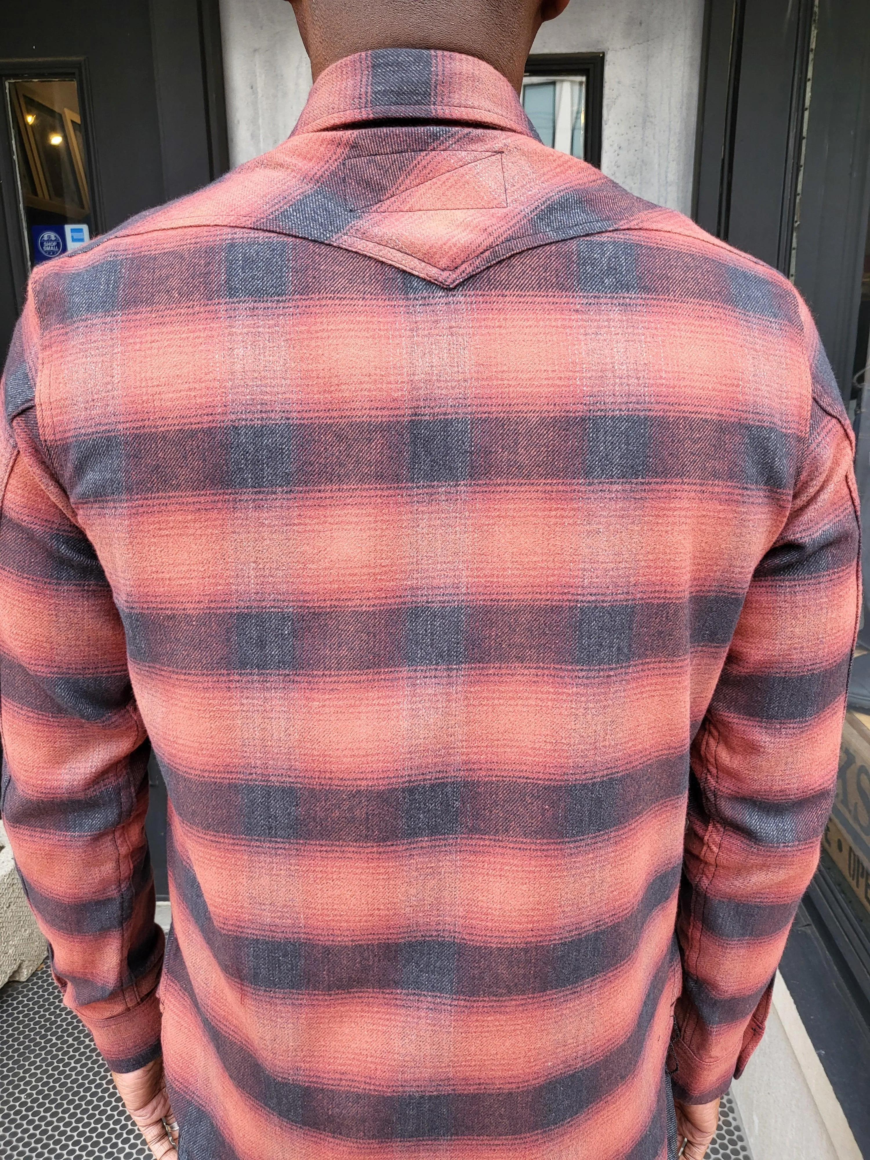 Rogue Territory - Western Shirt Brick Red Brushed Plaid