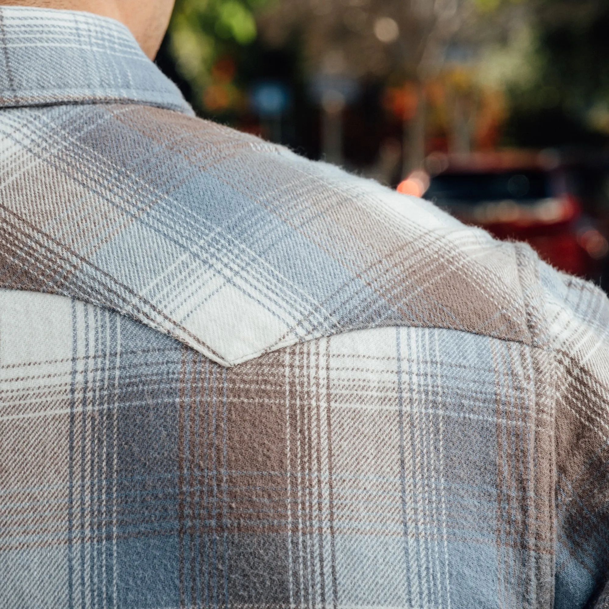 RRL Plaid Twill Western Workshirt Blue Multi