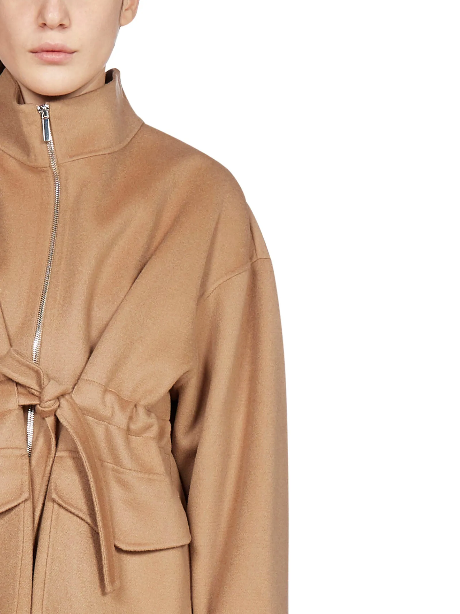 'S Max Mara Safari Tie Waist Zipped Coat