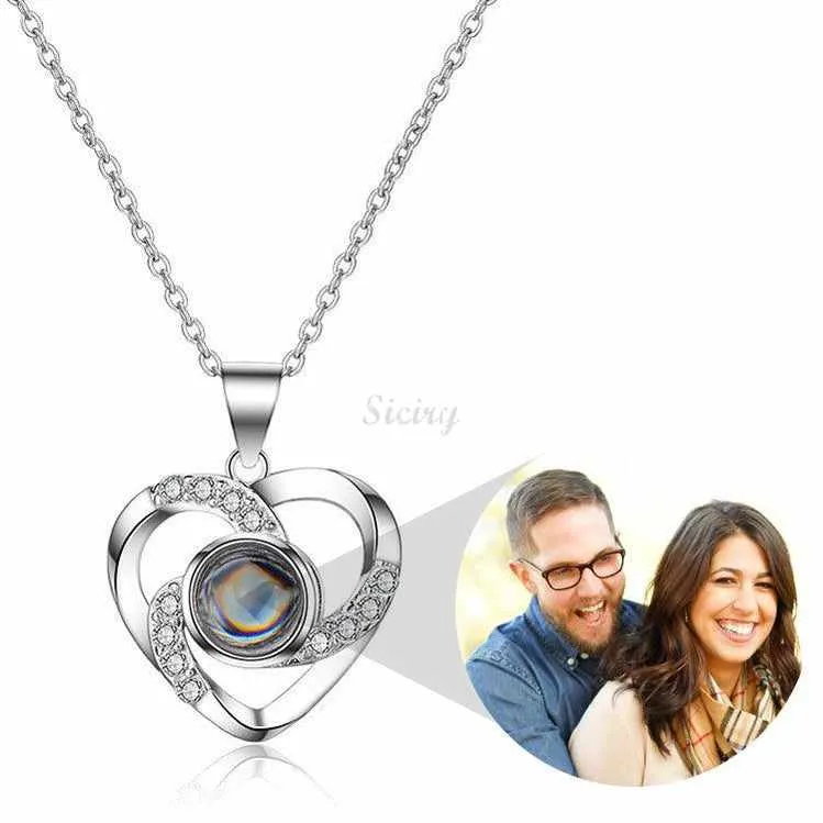 Siciry Personalized Projection Photo Necklace - Always Love