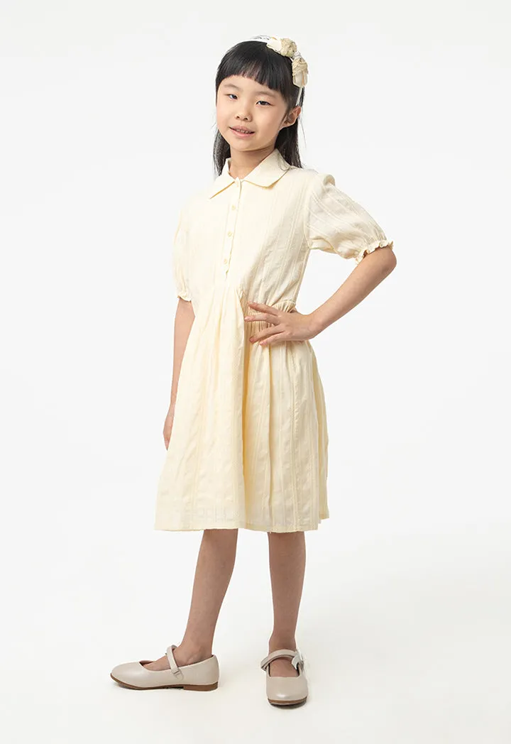 Solid Collared Drop Waist Casual Dress