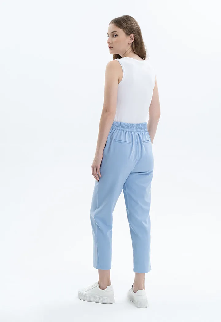 Solid Mid-Rise Pants with Pockets