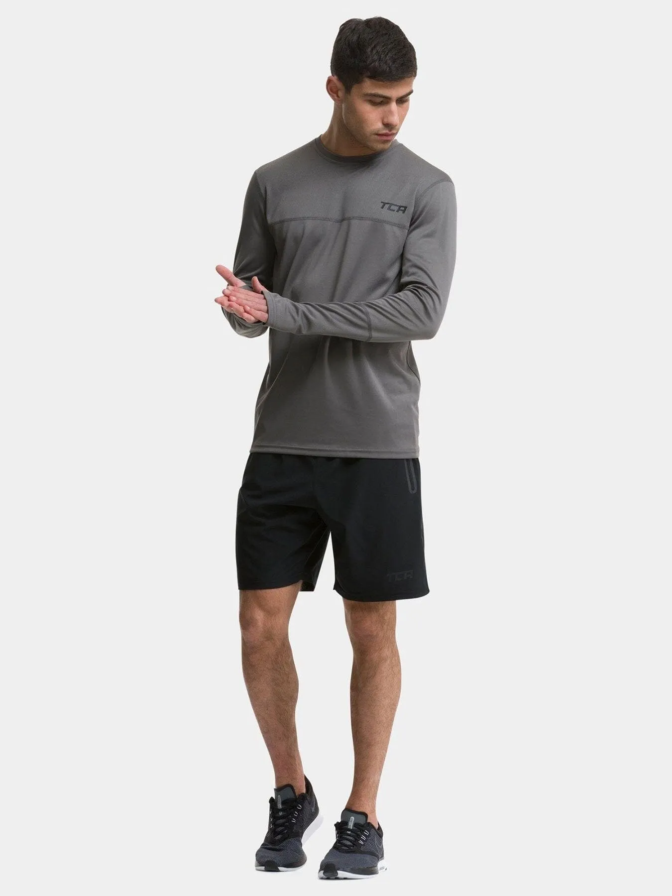 Stamina Long Sleeve Crew Neck Running Top For Men With Thumbholes