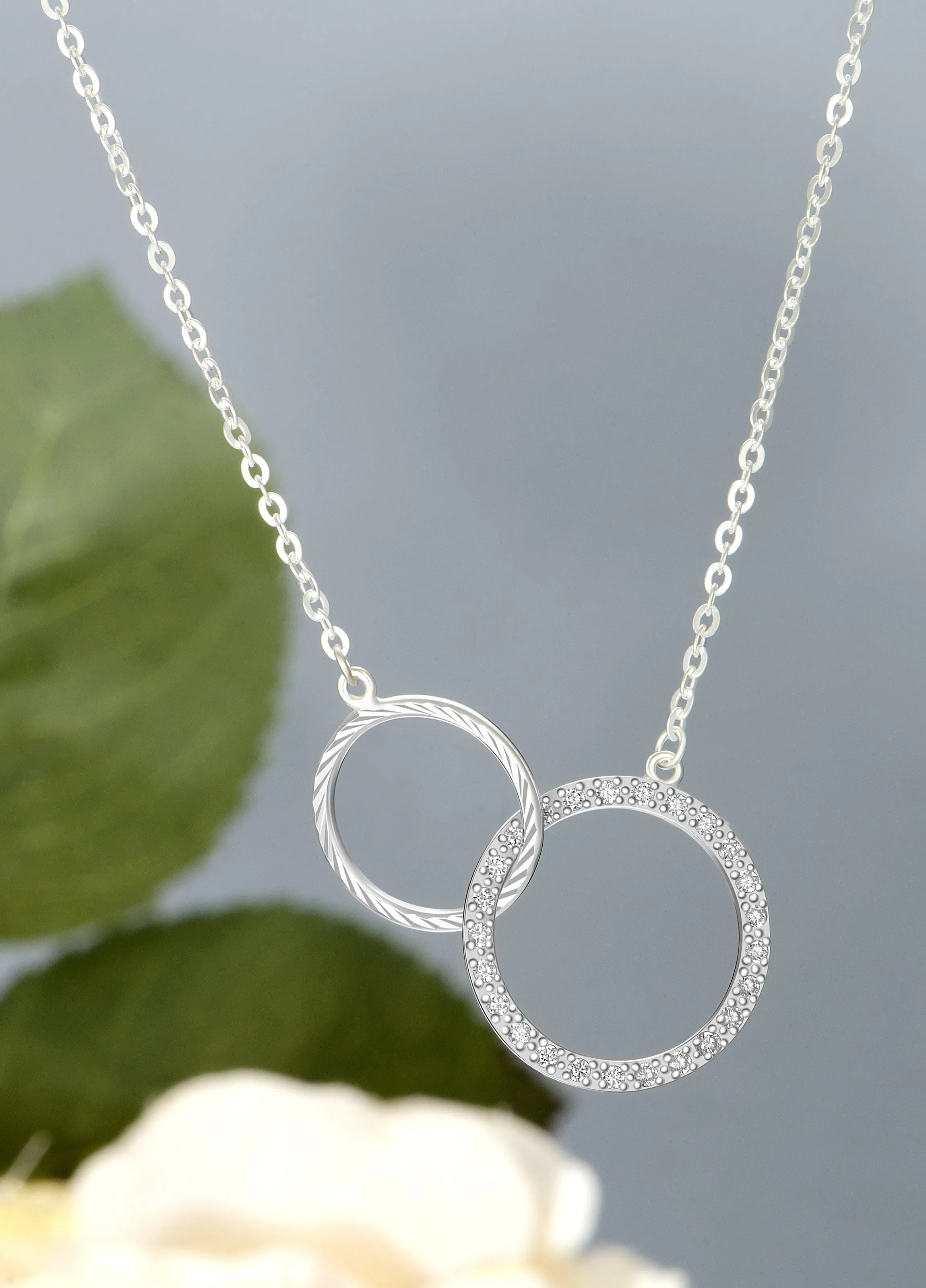 Sterling Silver Mother Daughter Necklace