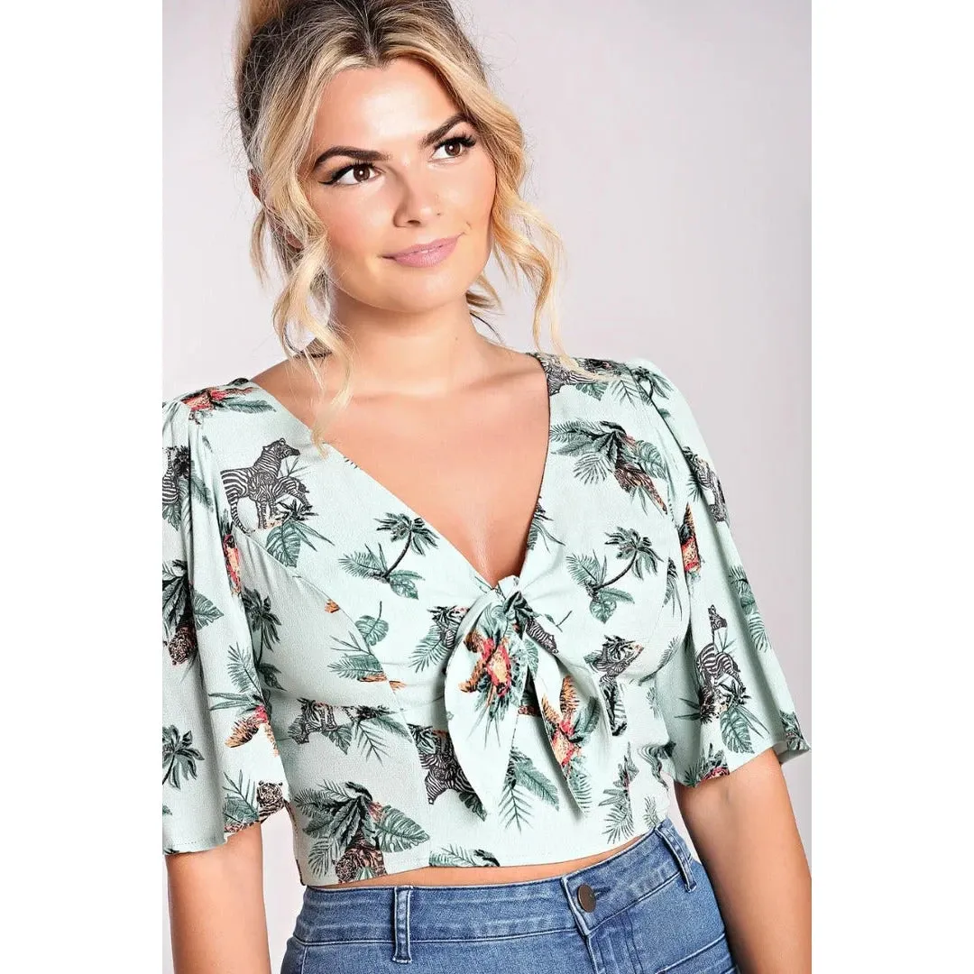 Summer Green Safari Animal Crop Top