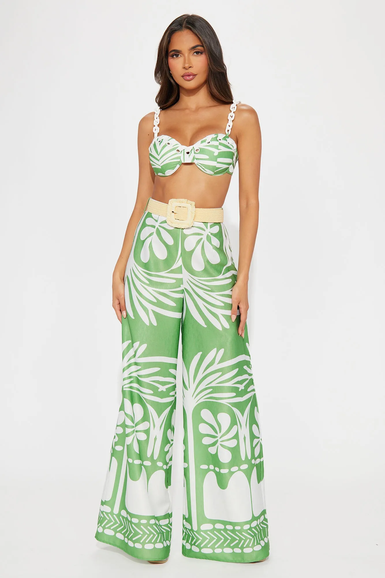 Summer Paradise Pant Set - Sage/combo