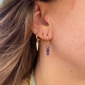 Tiny purple beads Hoops