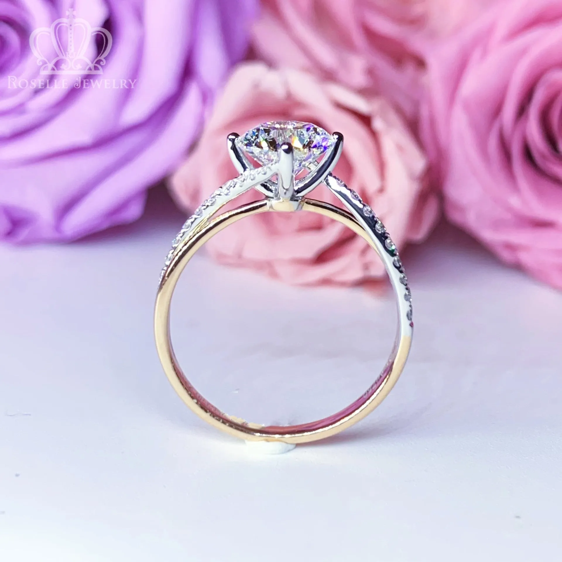 Twist Two Tone Gold Diamond Engagement Ring [Setting Only] - LGR125s