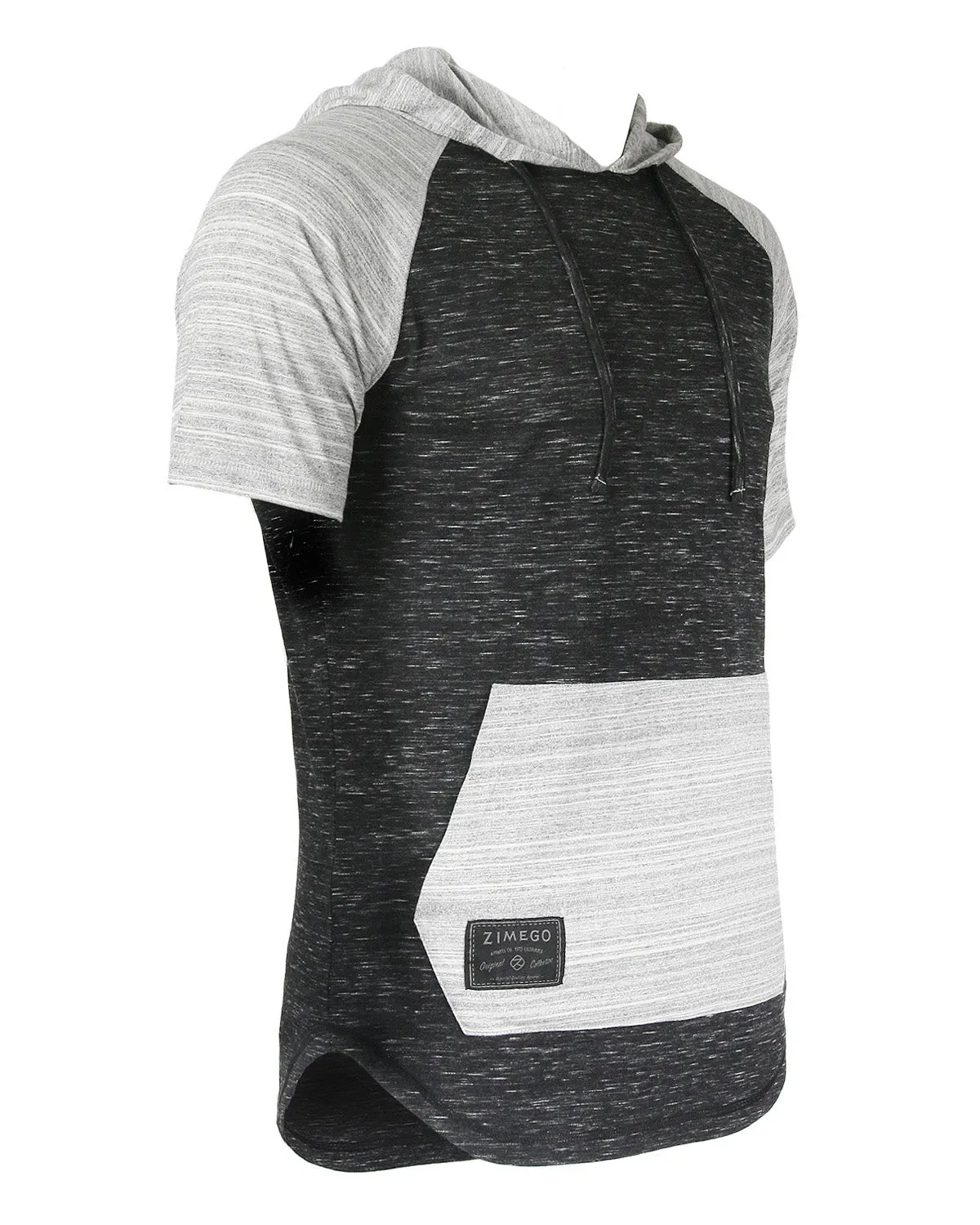 Two-Tone Short Sleeve Raglan Hoodie