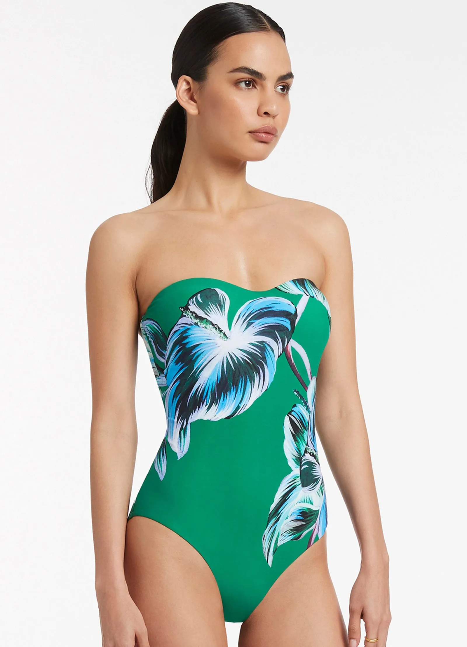 Viva Leaf Bandeau One Piece - Emerald