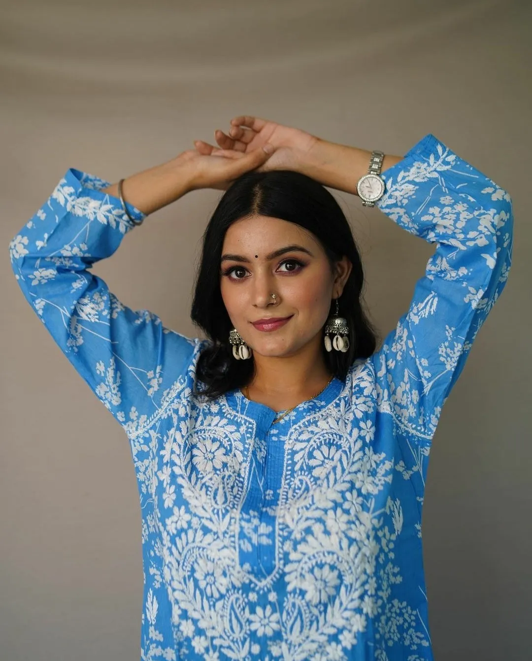 Zainab Chikankari Mulmul Straight Kurti